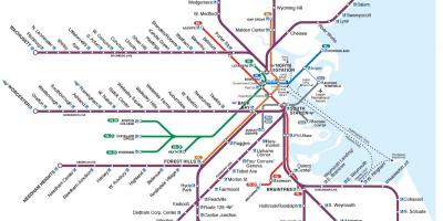 სამგზავრო სარკინიგზო რუკა Boston