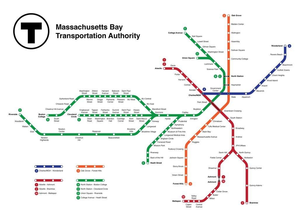 მეტრო Boston რუკა