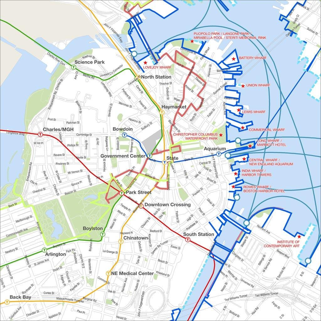 Boston walking ტური რუკა