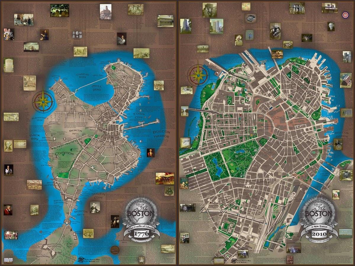 რუკა Boston 1776