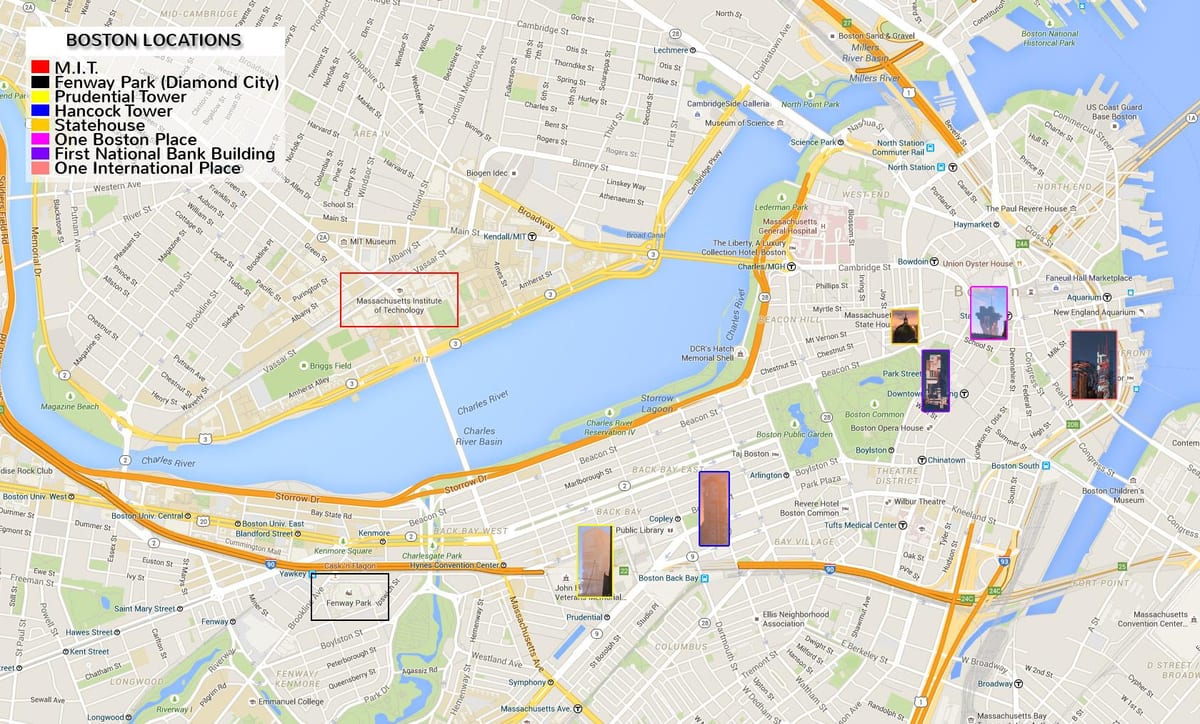 რუკა ცენტრში Boston