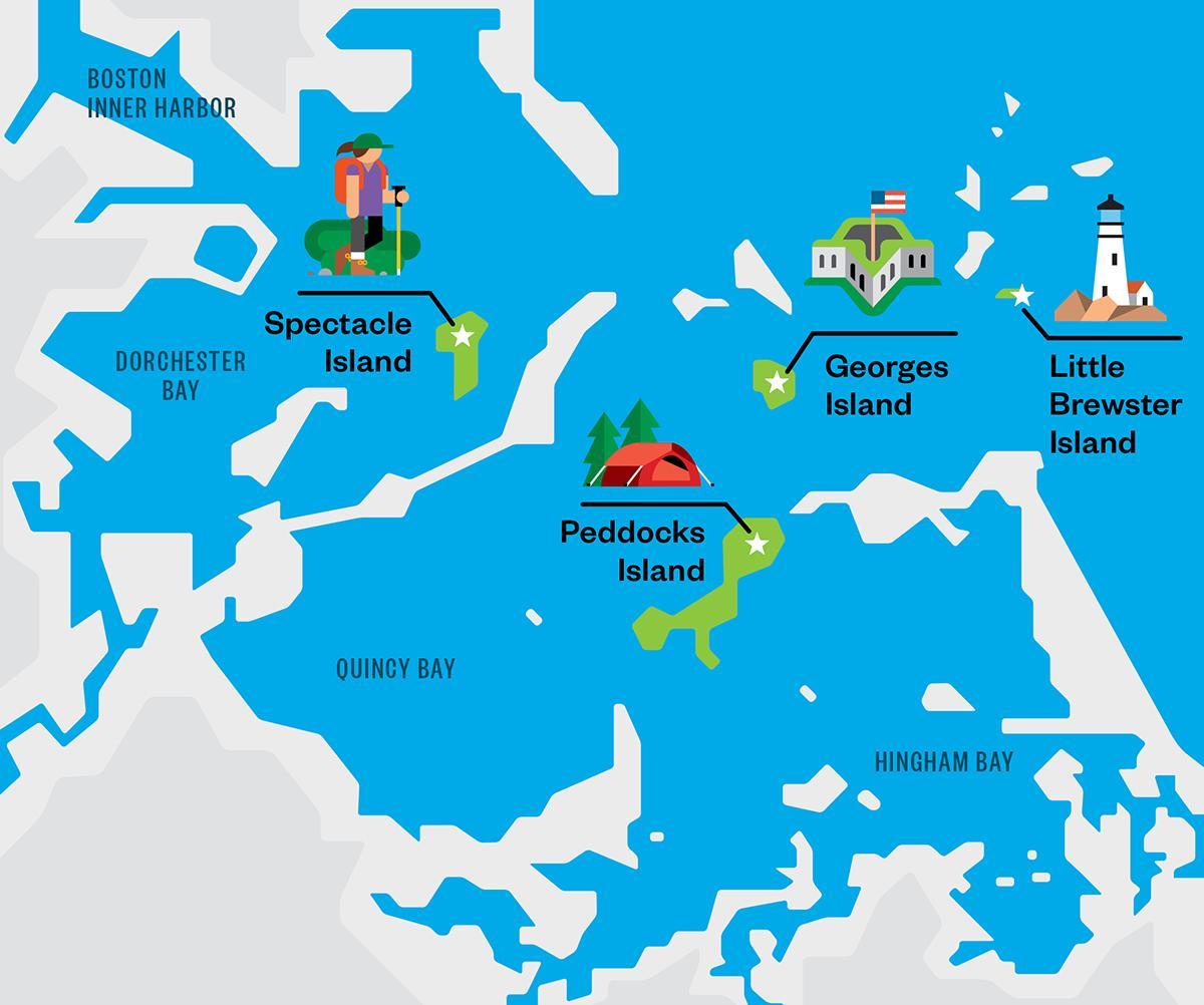 რუკა Boston harbor კუნძულები