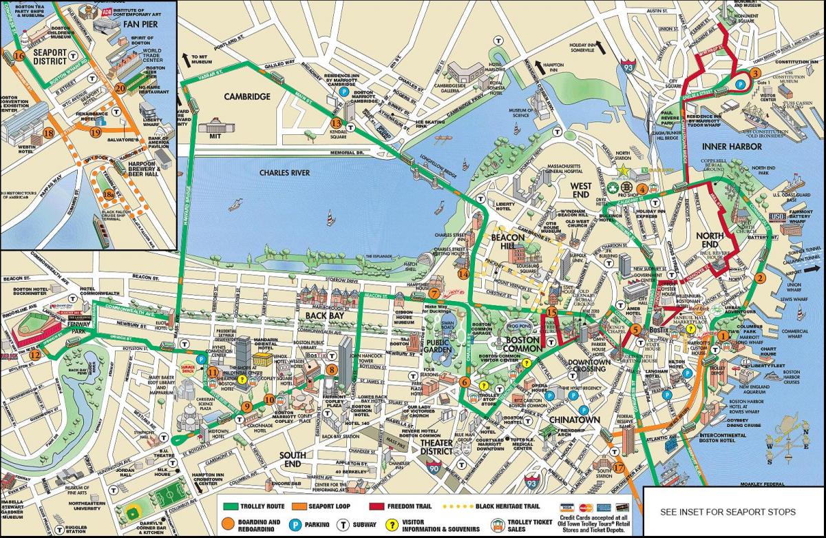 Boston trolley ტურები რუკა