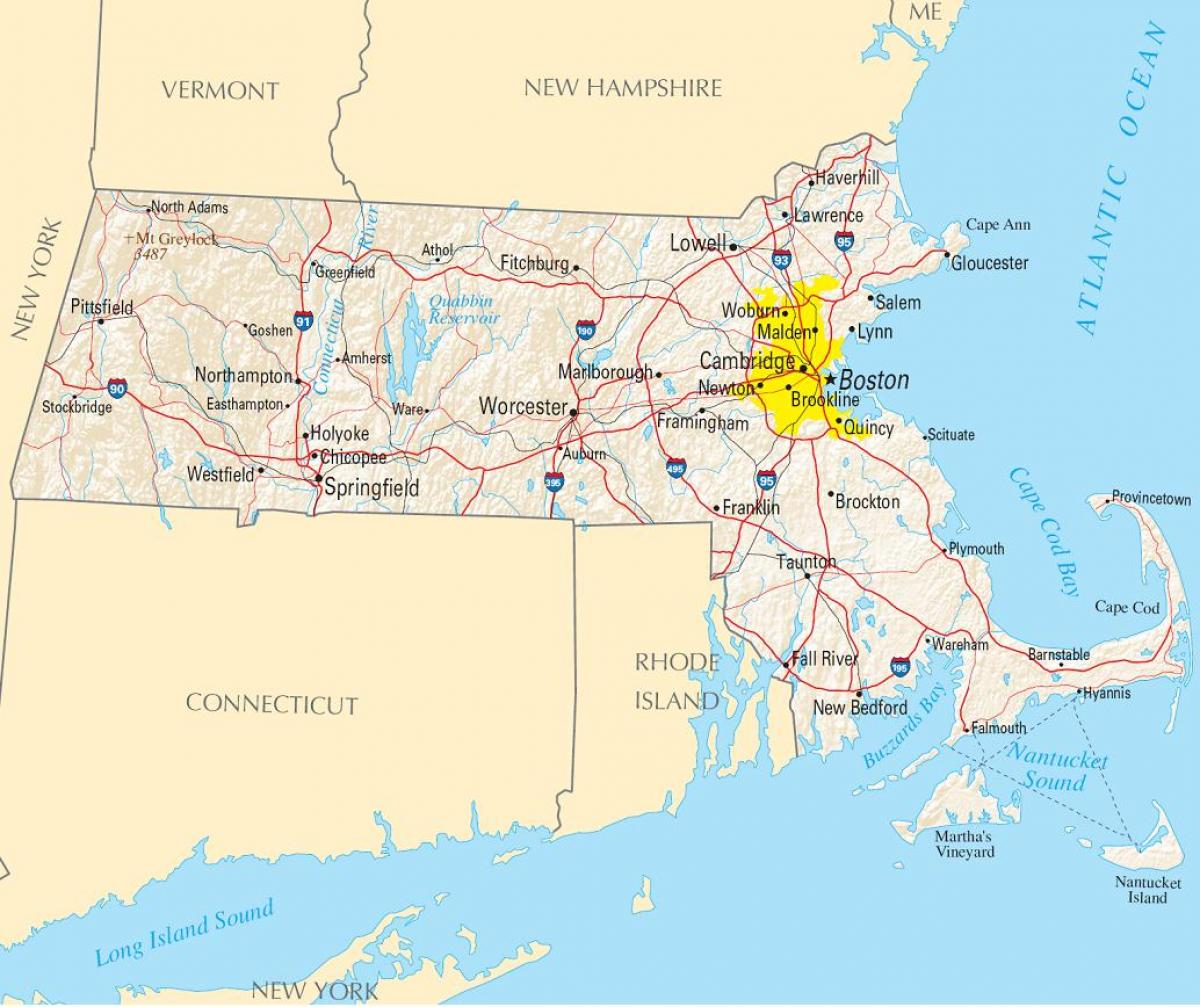 რუკა Boston აშშ