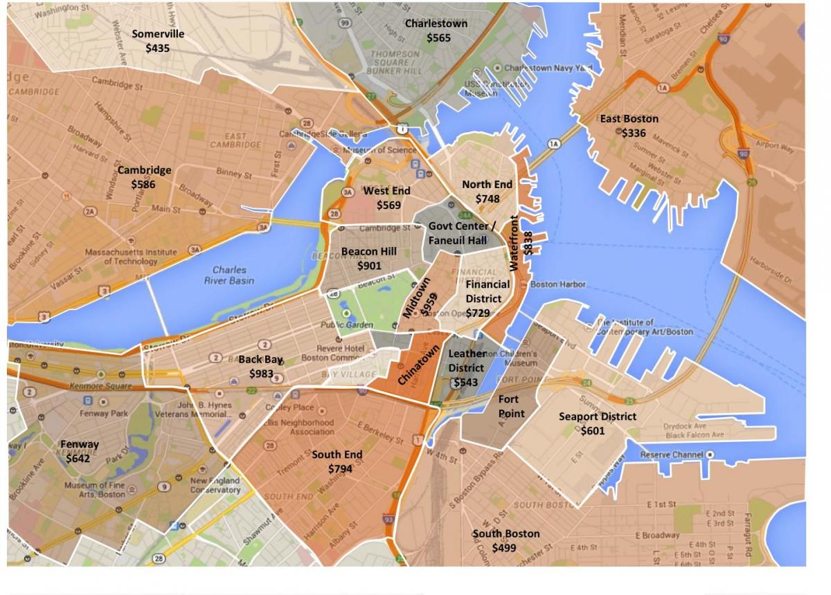 ქალაქ ბოსტონში ზონირების რუკა