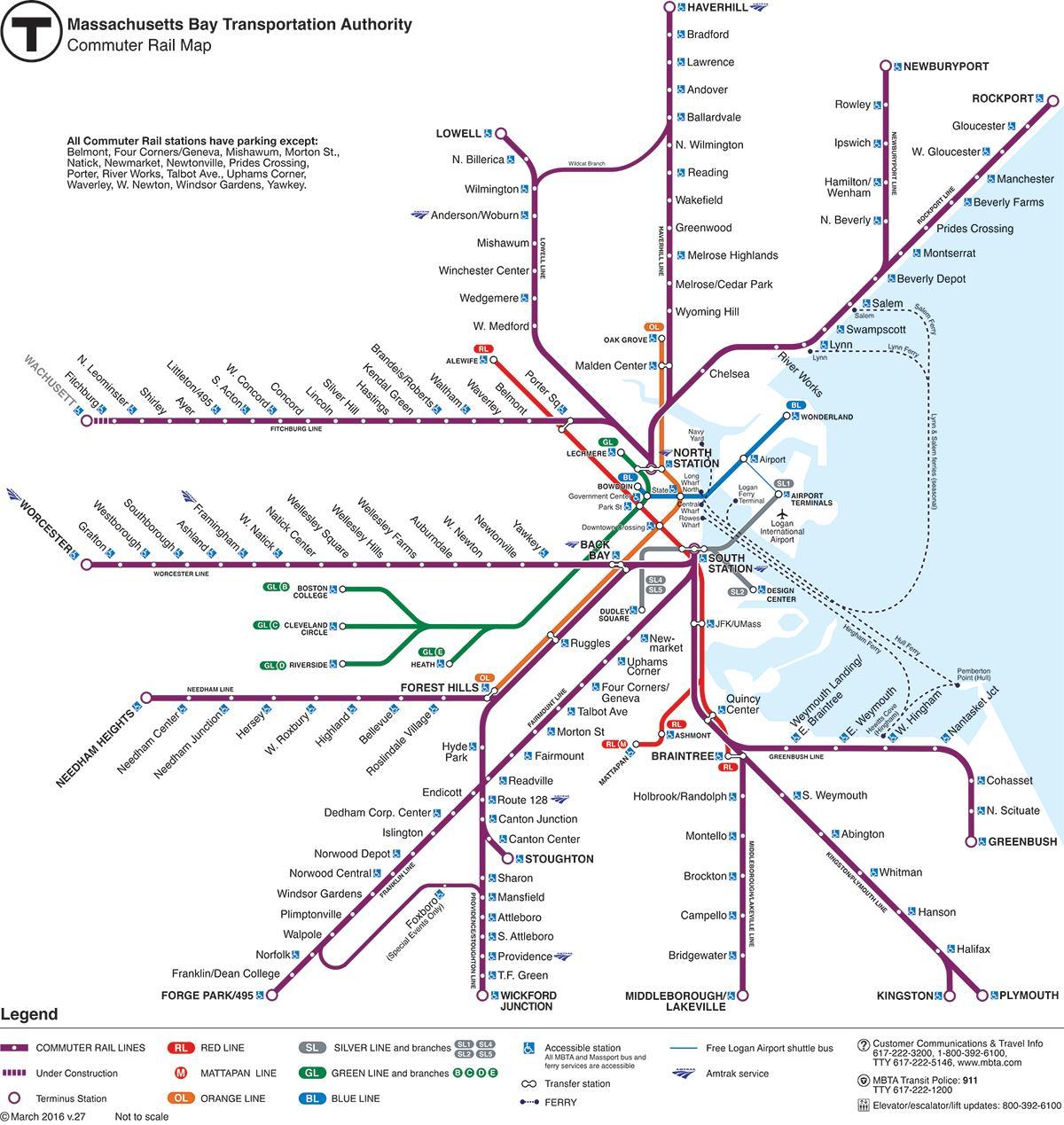 Boston ვაგზლის რუკა