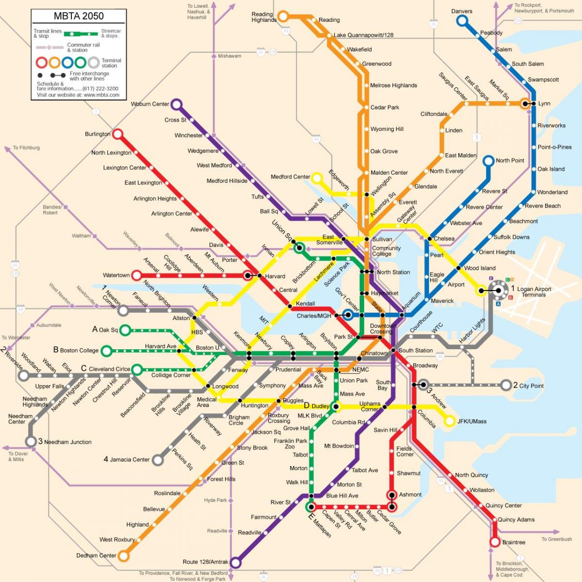 Boston public სატრანზიტო რუკა