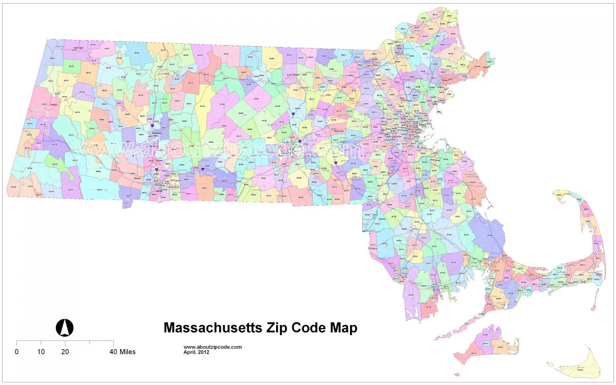 zip კოდი რუკა Boston
