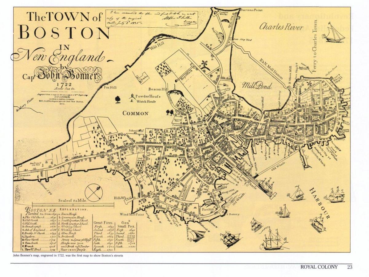 ძველი რუკა Boston