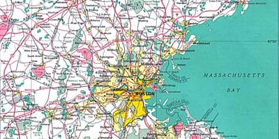 რუკა უფრო დიდი Boston ფართი