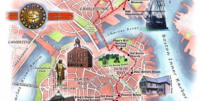 თავისუფლება ბილიკი რუკა Boston