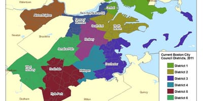 რუკა Boston უბნების