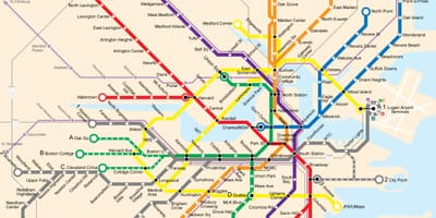 Boston public სატრანზიტო რუკა