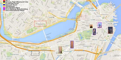 რუკა ცენტრში Boston