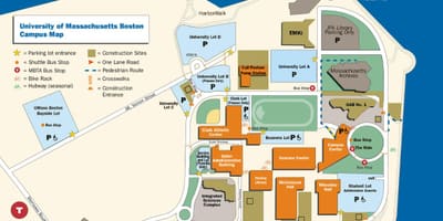 Umass Boston კამპუსში რუკა